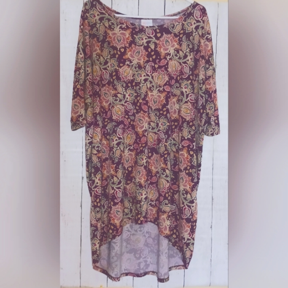 Large Floral Paisley LulaRoe Hi-Low Top